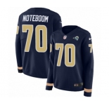 Women Nike Los Angeles Rams #70 Joseph Noteboom Limited Navy Blue Therma Long Sleeve NFL Jersey