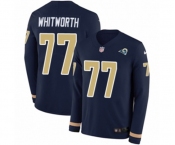 Women Nike Los Angeles Rams #77 Andrew Whitworth Limited Navy Blue Therma Long Sleeve NFL Jersey