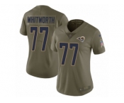 Women Nike Los Angeles Rams #77 Andrew Whitworth Limited Olive 2017 Salute to Service NFL Jersey