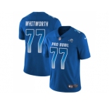 Women Nike Los Angeles Rams #77 Andrew Whitworth Royal Stitched NFL Limited NFC 2018 Pro Bowl Jersey