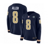 Women Nike Los Angeles Rams #8 Brandon Allen Limited Navy Blue Therma Long Sleeve NFL Jersey