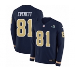 Women Nike Los Angeles Rams #81 Gerald Everett Limited Navy Blue Therma Long Sleeve NFL Jersey