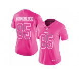 Women Nike Los Angeles Rams #85 Jack Youngblood Limited Pink Rush Fashion NFL Jersey