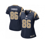 Women Nike Los Angeles Rams #86 Derek Carrier Game Navy Blue Team Color NFL Jersey