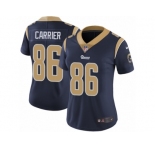 Women Nike Los Angeles Rams #86 Derek Carrier Navy Blue Team Color Vapor Untouchable Limited Player NFL Jersey