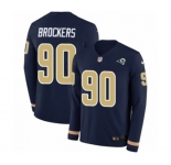 Women Nike Los Angeles Rams #90 Michael Brockers Limited Navy Blue Therma Long Sleeve NFL Jersey
