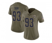 Women Nike Los Angeles Rams #93 Ndamukong Suh Olive Stitched NFL Limited 2017 Salute to Service Jersey
