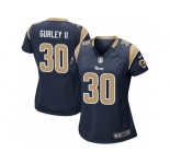 Women Nike St. Louis Rams #30 Todd Gurley II Navy Blue jerseys