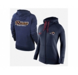 Women Nike St.Louis Rams Full-Zip Performance Hoodie Dark Blue