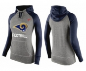Women Nike St.Louis Rams Performance Hoodie Grey & Dark Blue