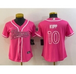 Women's Los Angeles Rams #10 Cooper Kupp Pink With Patch Cool Base Stitched Baseball Jersey