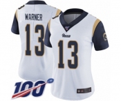 Women's Los Angeles Rams #13 Kurt Warner White Vapor Untouchable Limited Player 100th Season Football Jersey