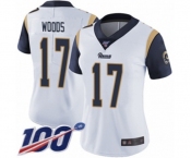 Women's Los Angeles Rams #17 Robert Woods White Vapor Untouchable Limited Player 100th Season Football Jersey