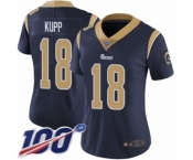 Women's Los Angeles Rams #18 Cooper Kupp Navy Blue Team Color Vapor Untouchable Limited Player 100th Season Football Jersey