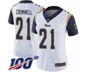 Women's Los Angeles Rams #21 Nolan Cromwell White Vapor Untouchable Limited Player 100th Season Football Jersey