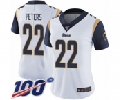 Women's Los Angeles Rams #22 Marcus Peters White Vapor Untouchable Limited Player 100th Season Football Jersey