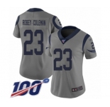 Women's Los Angeles Rams #23 Nickell Robey-Coleman Limited Gray Inverted Legend 100th Season Football Jersey
