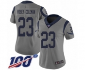 Women's Los Angeles Rams #23 Nickell Robey-Coleman Limited Gray Inverted Legend 100th Season Football Jersey