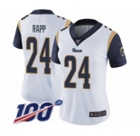 Women's Los Angeles Rams #24 Taylor Rapp White Vapor Untouchable Limited Player 100th Season Football Jersey