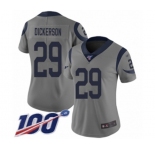 Women's Los Angeles Rams #29 Eric Dickerson Limited Gray Inverted Legend 100th Season Football Jersey