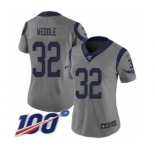 Women's Los Angeles Rams #32 Eric Weddle Limited Gray Inverted Legend 100th Season Football Jersey