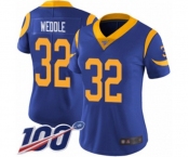 Women's Los Angeles Rams #32 Eric Weddle Royal Blue Alternate Vapor Untouchable Limited Player 100th Season Football Jersey