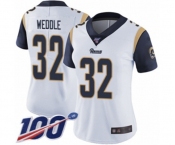 Women's Los Angeles Rams #32 Eric Weddle White Vapor Untouchable Limited Player 100th Season Football Jersey