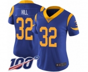 Women's Los Angeles Rams #32 Troy Hill Royal Blue Alternate Vapor Untouchable Limited Player 100th Season Football Jersey