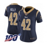 Women's Los Angeles Rams #42 John Kelly Navy Blue Team Color Vapor Untouchable Limited Player 100th Season Football Jersey