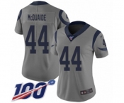 Women's Los Angeles Rams #44 Jacob McQuaide Limited Gray Inverted Legend 100th Season Football Jersey