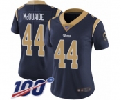 Women's Los Angeles Rams #44 Jacob McQuaide Navy Blue Team Color Vapor Untouchable Limited Player 100th Season Football Jersey