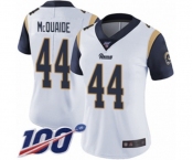 Women's Los Angeles Rams #44 Jacob McQuaide White Vapor Untouchable Limited Player 100th Season Football Jersey