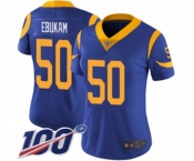 Women's Los Angeles Rams #50 Samson Ebukam Royal Blue Alternate Vapor Untouchable Limited Player 100th Season Football Jersey