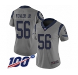 Women's Los Angeles Rams #56 Dante Fowler Jr Limited Gray Inverted Legend 100th Season Football Jersey