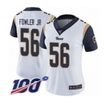 Women's Los Angeles Rams #56 Dante Fowler Jr White Vapor Untouchable Limited Player 100th Season Football Jersey