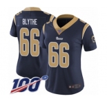 Women's Los Angeles Rams #66 Austin Blythe Navy Blue Team Color Vapor Untouchable Limited Player 100th Season Football Jersey