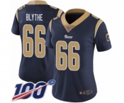 Women's Los Angeles Rams #66 Austin Blythe Navy Blue Team Color Vapor Untouchable Limited Player 100th Season Football Jersey