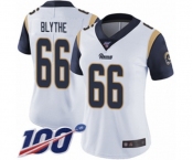 Women's Los Angeles Rams #66 Austin Blythe White Vapor Untouchable Limited Player 100th Season Football Jersey