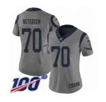 Women's Los Angeles Rams #70 Joseph Noteboom Limited Gray Inverted Legend 100th Season Football Jersey