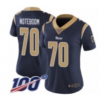 Women's Los Angeles Rams #70 Joseph Noteboom Navy Blue Team Color Vapor Untouchable Limited Player 100th Season Football Jersey