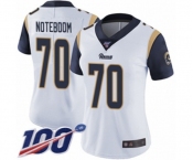 Women's Los Angeles Rams #70 Joseph Noteboom White Vapor Untouchable Limited Player 100th Season Football Jersey