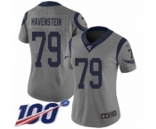 Women's Los Angeles Rams #79 Rob Havenstein Limited Gray Inverted Legend 100th Season Football Jersey
