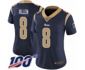 Women's Los Angeles Rams #8 Brandon Allen Navy Blue Team Color Vapor Untouchable Limited Player 100th Season Football Jersey