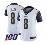 Women's Los Angeles Rams #8 Brandon Allen White Vapor Untouchable Limited Player 100th Season Football Jersey