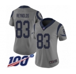 Women's Los Angeles Rams #83 Josh Reynolds Limited Gray Inverted Legend 100th Season Football Jersey