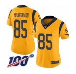 Women's Los Angeles Rams #85 Jack Youngblood Limited Gold Rush Vapor Untouchable 100th Season Football Jersey