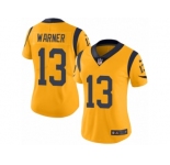 Women's Nike Los Angeles Rams #13 Kurt Warner Limited Gold Rush NFL Jersey