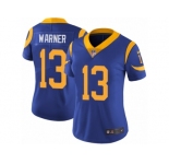 Women's Nike Los Angeles Rams #13 Kurt Warner Vapor Untouchable Limited Royal Blue Alternate NFL Jersey