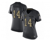 Women's Nike Los Angeles Rams #14 Sean Mannion Limited Black 2016 Salute to Service NFL Jersey