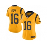Women's Nike Los Angeles Rams #16 Jared Goff Limited Gold Rush NFL Jersey